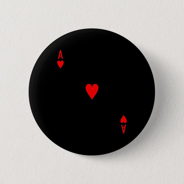 Ace of Hearts Deck of Cards Halloween Costume Knapp (Framsida)