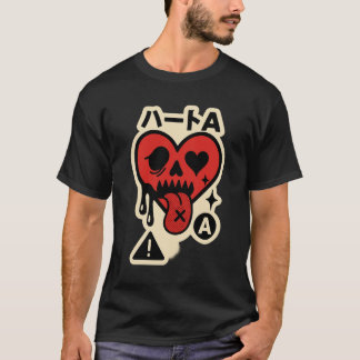Ace of Hearts - Drip-Heart Katakana (Poker Street) T Shirt