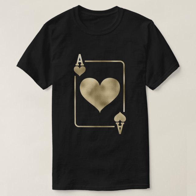 Ace of Hearts Glam Playing Card Halloween Costume  T Shirt (Design framsida)