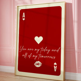 Ace of Hearts Kärlek Citote Aesthetic Trendig Wall Poster