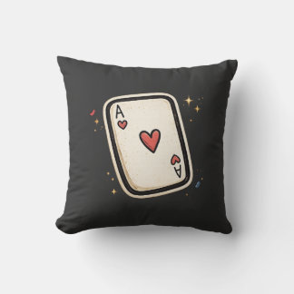 Ace of Hearts Minimal Playing Card Art Kudde