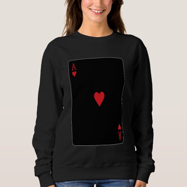 Ace of Hearts Spelkort T Shirt (Framsida)