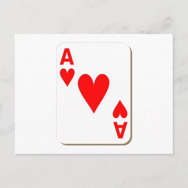 Ace of Hearts Spelkort Vykort (Framsida)