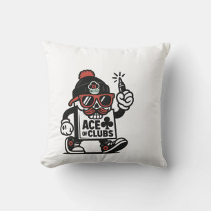 Ace of Klubbs Street Mascot - Poker Grind Crew Kudde