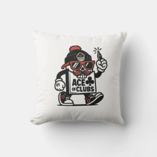 Ace of Klubbs Street Mascot - Poker Grind Crew Kudde