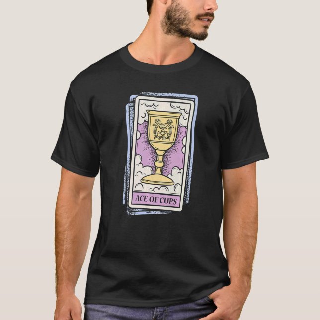 Ace of Kopp Tarot Cards Horoscope T Shirt (Framsida)