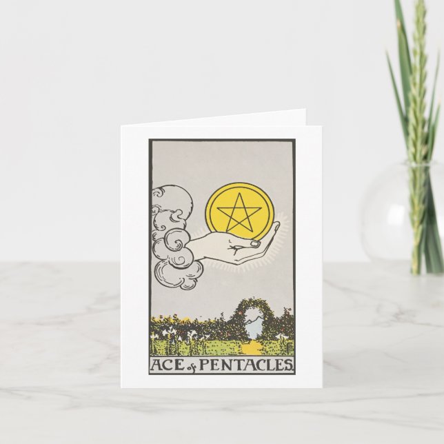 Ace of pentacles blank card kort (Framsida)