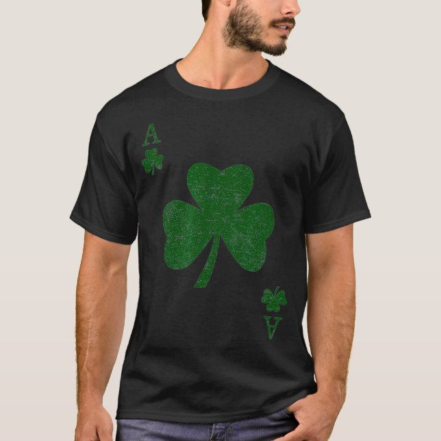Ace of Shamrocks Grönt St patricks day Poker T  T Shirt (Framsida)