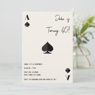 Ace of Spades Birthday Card | Playing Card Party T Kort