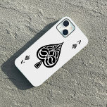 Ace of Spades Black and White-spelkort<br><div class="desc">Den här designen är gjord för att se ut som en spade-uppspelningskort eller ett trumfkort och har en svartvit bild av spade.</div>