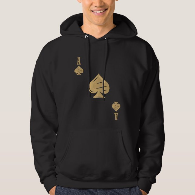 Ace of Spades Card Player Halloween Costume Hoodie (Framsida)