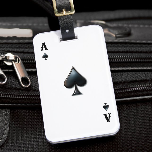 Ace of Spades Casino Poker Deck of Spelkort Bagagebricka (ace of spades playing card luggage tag)