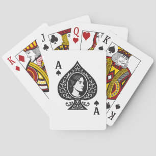 Ace of Spades - Dam Cameo Filigree Emblem Casinokort