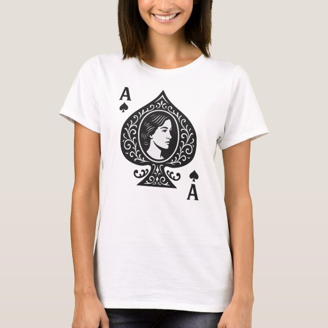 Ace of Spades - Dam Cameo Filigree Emblem T Shirt (Framsida)