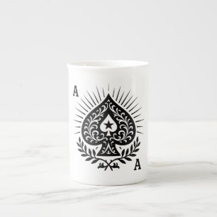 Ace of Spades - Filigree Star & Laurel Benporslin Mugg