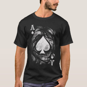 Ace of Spades Grunge Effect Card Player T Shirt