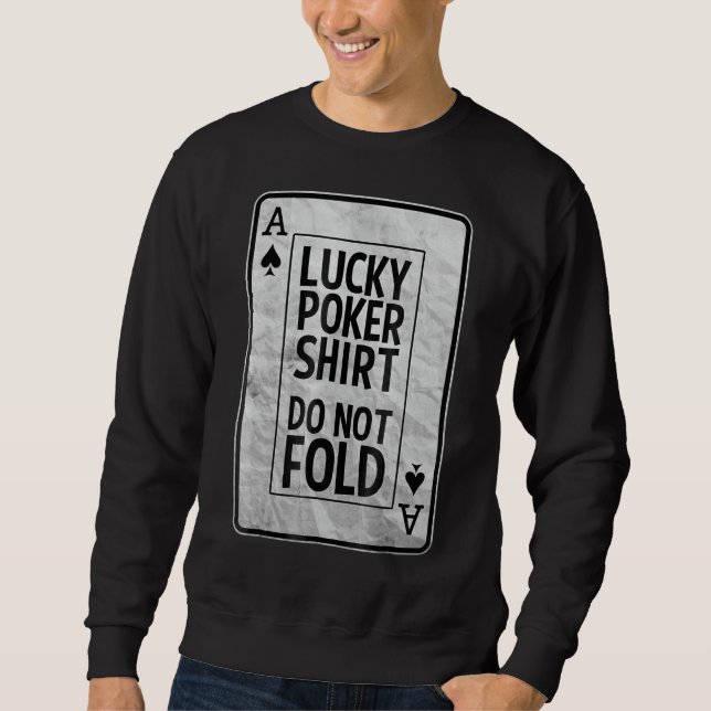 Ace of Spades Lucky Poker Tee Lång Ärmad Tröja (Framsida)