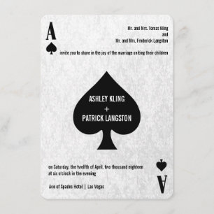 Ace of Spades Modern Chic bröllopsinbjudan Inbjudningar