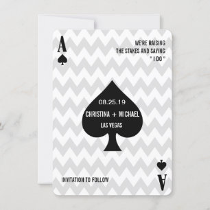Ace of Spades Modern Chic Photo Save Date Spara Datumet
