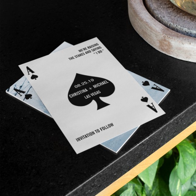 Ace of Spades Modern Chic Photo Save Date Spara Datumet (Skapare uppladdad)