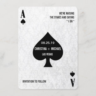 Ace of Spades Modern Chic Photo Save Date Spara Datumet