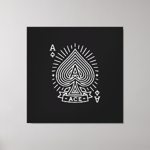 Ace of Spades - Monoline Sunburst Emblem Canvastryck