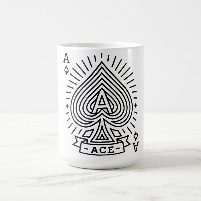 Ace of Spades - Monoline Sunburst Emblem Kaffemugg (Center)
