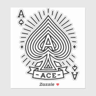 Ace of Spades - Monoline Sunburst Emblem Klistermärken