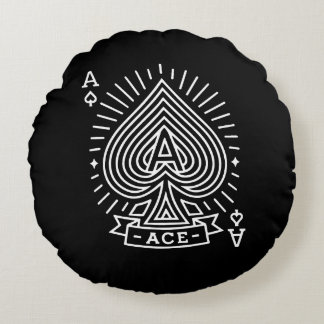 Ace of Spades - Monoline Sunburst Emblem Rund Kudde