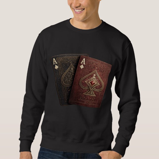 Ace of Spades Playing Cards Graphic Sweatshirt (Framsida)