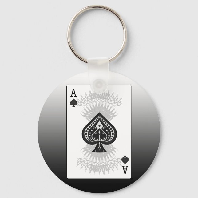 Ace of Spades Poker Card: Nyckelring (Framsida)