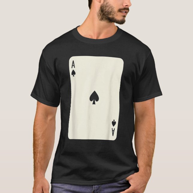 Ace of Spades Spelkort Par Halloween Costu T Shirt (Framsida)