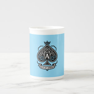 Ace of Spades Vapensköld - Crowned Filigree Benporslin Mugg