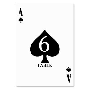 Ace of Spades Vegas Casino Bröllop Menu+Bord Bordsnummer