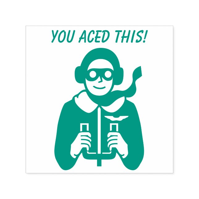 Ace Pilot Flyer Klass School Teacher A Plus Självfärgande Stämpel (Design)