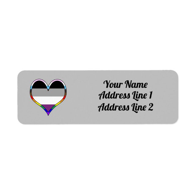 Ace Pride Heart-etikett Returadress Etikett (Framsidan)