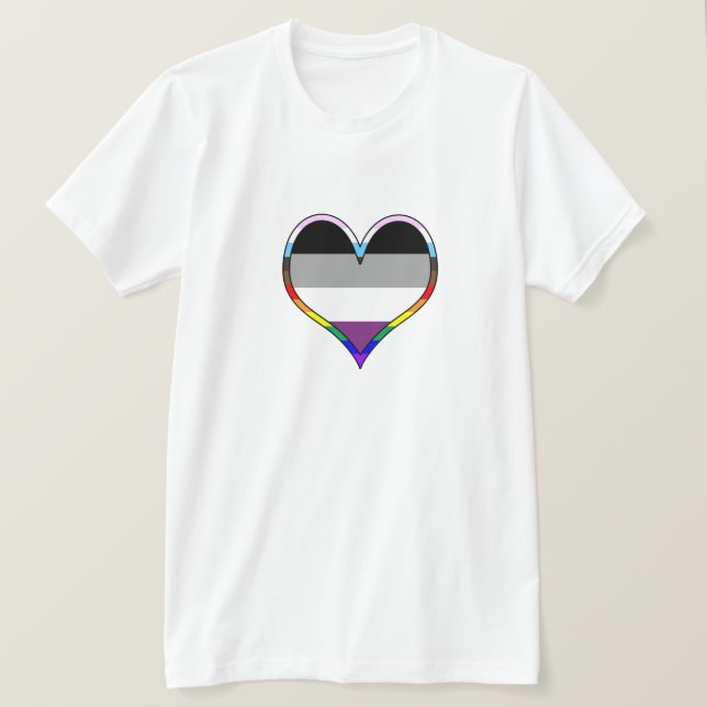 Ace Pride Heart T Shirt (Design framsida)