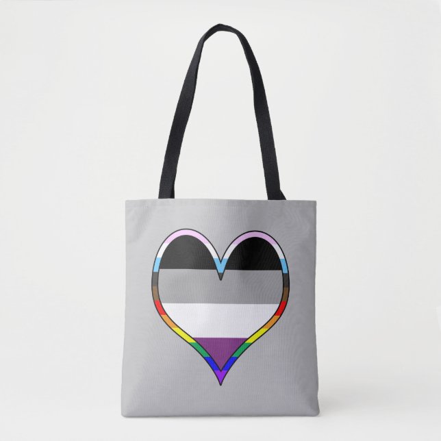 Ace Pride Heart Tote Bag Tygkasse (Framsida)