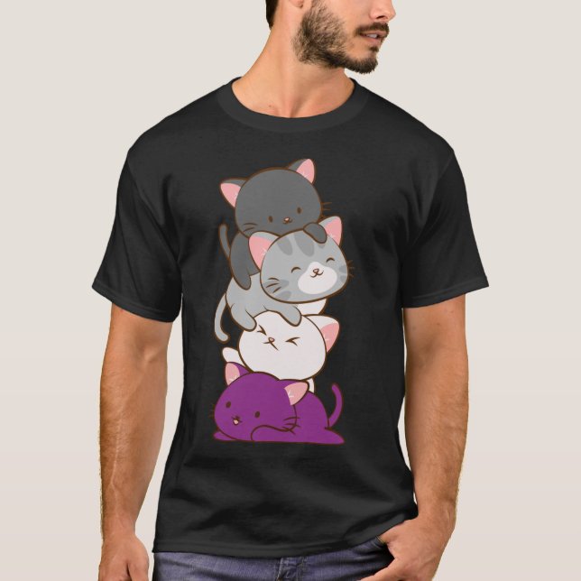Ace Pride Kawaii Cats LGBTQ ASexc Classic T-Shir T Shirt (Framsida)