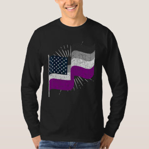 Ace Pride Month Asexuellt US Flagga Queer Lgbtqia T Shirt