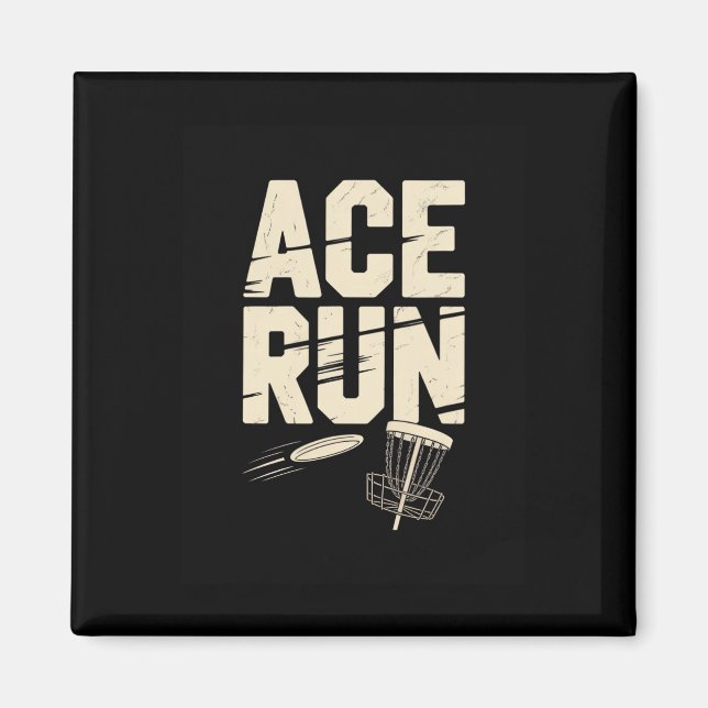 Ace Run Disc Golf Frisbee Sket Kedjor Retro  Magnet (Framsidan)