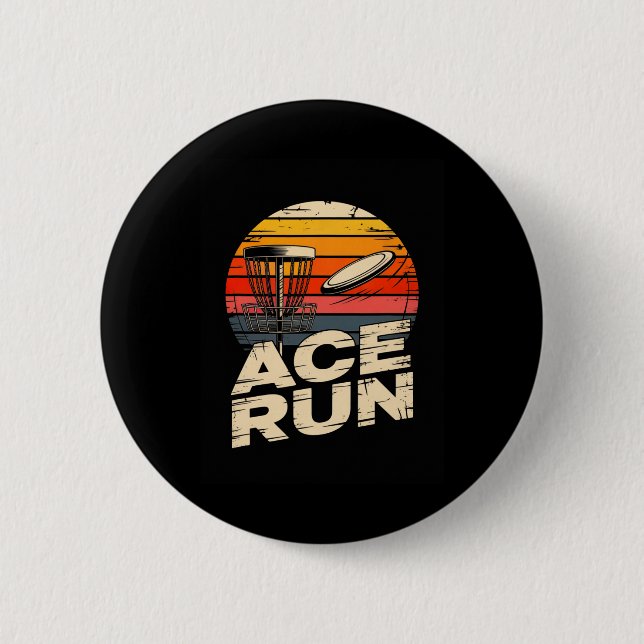 Ace Run Retro Disc Golf Sket Ace Run Sunset  Knapp (Framsida)