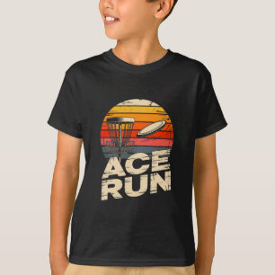 Ace Run Retro Disc Golf Sket Ace Run Sunset T Shirt
