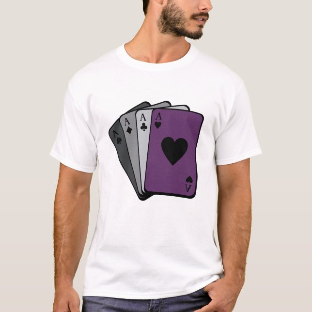 Ace Spades Asexuellt Flagga, hbt-gåva T Shirt (Framsida)