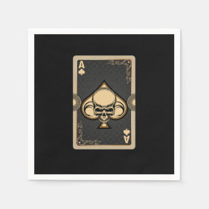 Ace Spades Skull Cards Poker Casino Player Gamblin Pappersservett