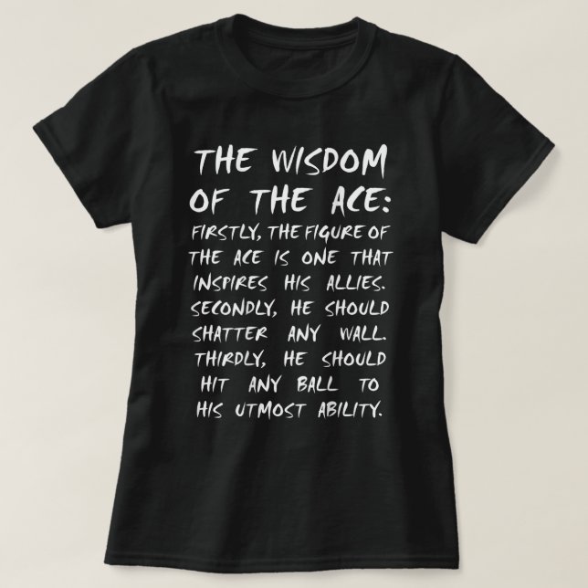 Ace Uggla Volleyball Wisdom Anime Manga Cosplay T Shirt (Design framsida)