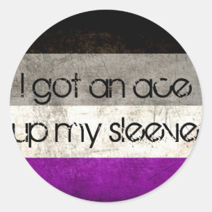 "Ace Up My Sleeve" Asex Pride Stickers Runt Klistermärke