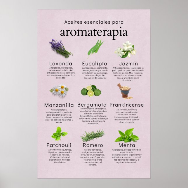 Aceites esenciales aromaterapia en español poster (Framsidan)