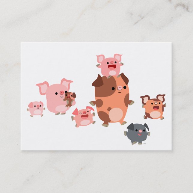 ACEO/Affärskort för Cute Tecknad-familjen Gris Visitkort (Framsida)