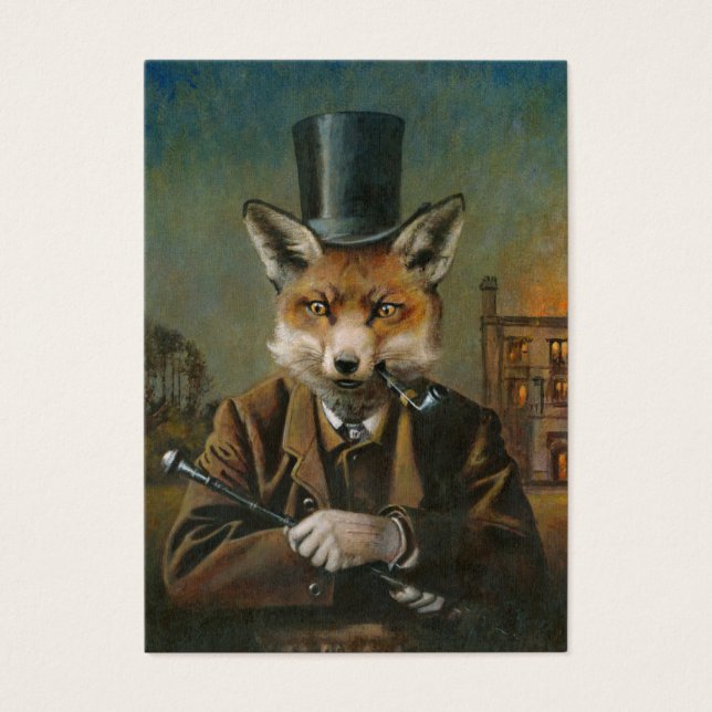 ACEO-Affärskortet Dapper Fox Visitkort (Framsidan)